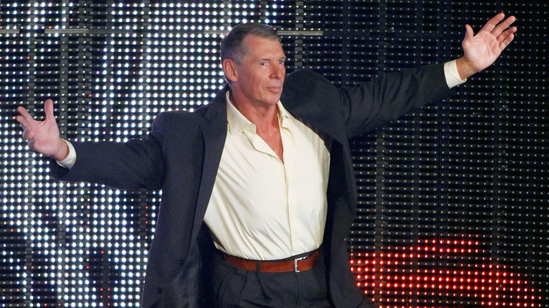 World Wrestling Entertainment Inc. Chairman Vince McMahon is introduced during the WWE Monday Night Raw show at the Thomas & Mack Center August 24, 2009 in Las Vegas, Nevada.