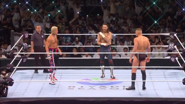 Cody Rhodes, Sami Zayn, and Gunther in the ring