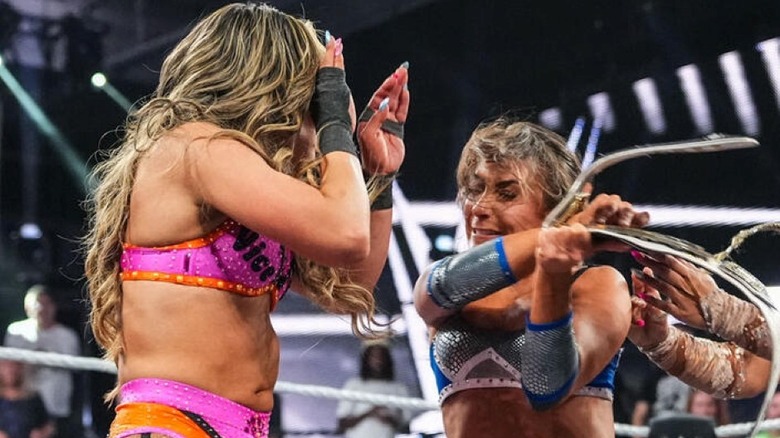 Kendal Grey hits Lola Vice with the NXT Women's Championship