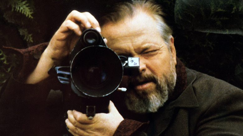 Orson Welles on the set of F Is For Fake