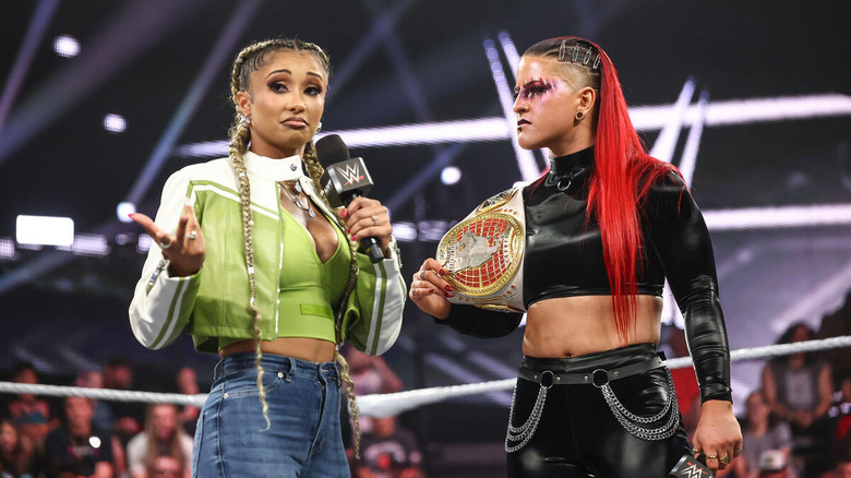 Kelani Jordan in the ring with Zaria on "WWE NXT"