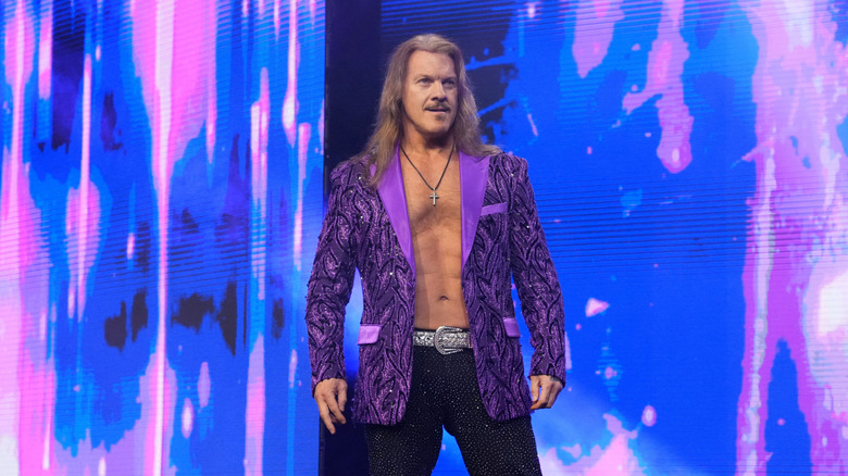 Chris Jericho stands on the stage and looks to the crowd during his return on the April 1, 2026 edition of "AEW Dynamite."