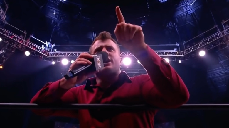 MJF points backstage