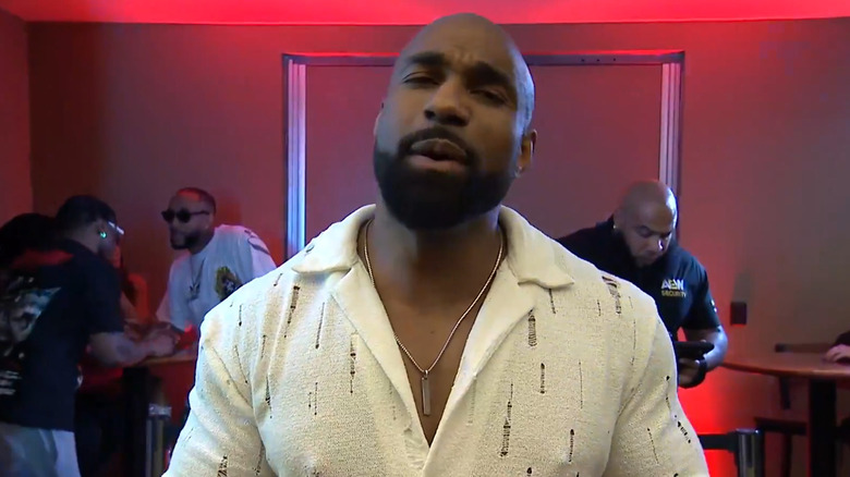Scorpio Sky in a backstage segment