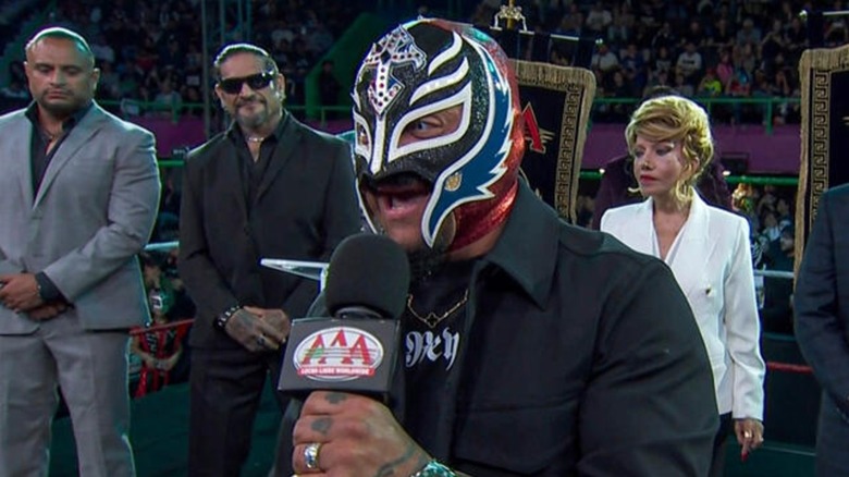 Rey Mysterio talking on AAA