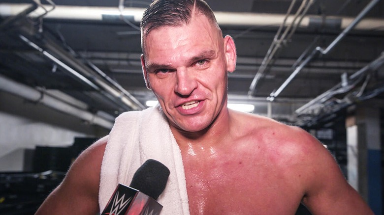 GUNTHER during a backstage promo segment.