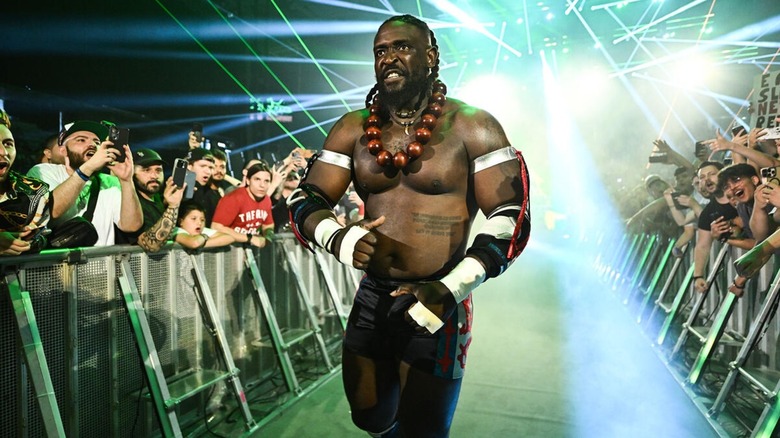 Oba Femi makes his entrance on WWE Raw