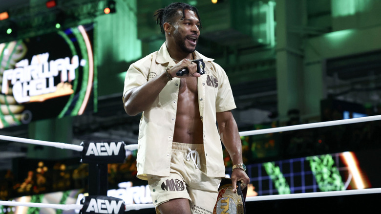 Knight in the ring with his TNT Championship belt