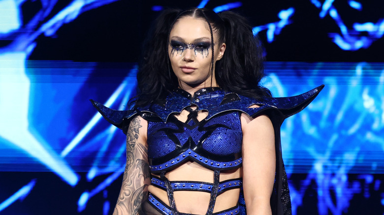 Skye Blue during her AEW entrance