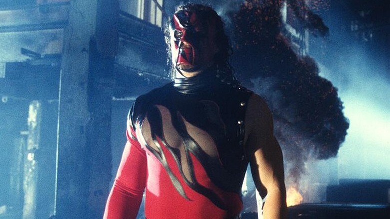 Kane during a promotional shoot with WWE during his masked era.