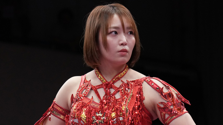 Sareee inside the ring during the Fortune Dream Pro-Wrestling at Korakuen Hall on April 16, 2026 in Tokyo, Japan.