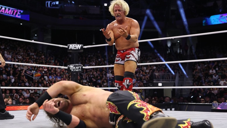 Jeff Jarrett competes against Hangman Page in AEW