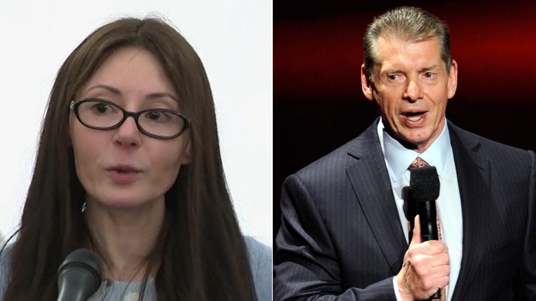 [Left] Janel Grant [Right] Vince McMahon