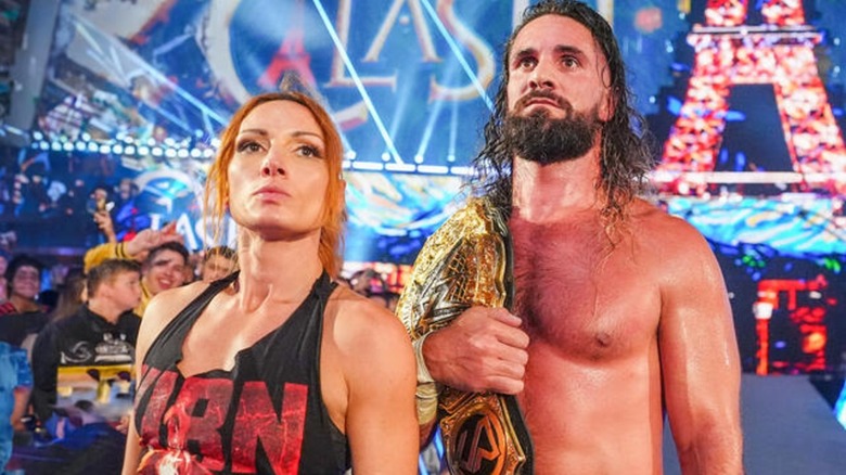 Becky Lynch and Seth Rollins