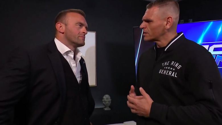 Nick Aldis and GUNTHER backstage
