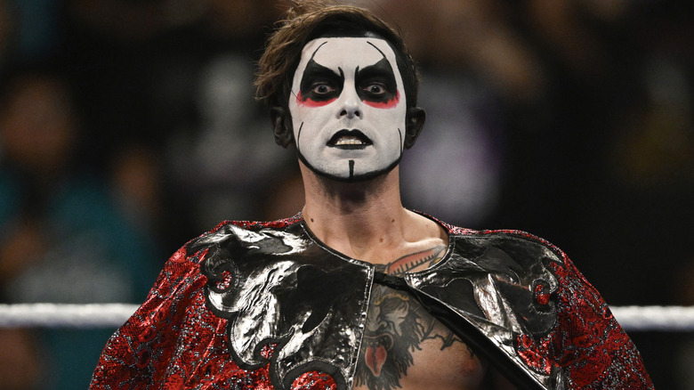 Danhausen wearing black and white face paint