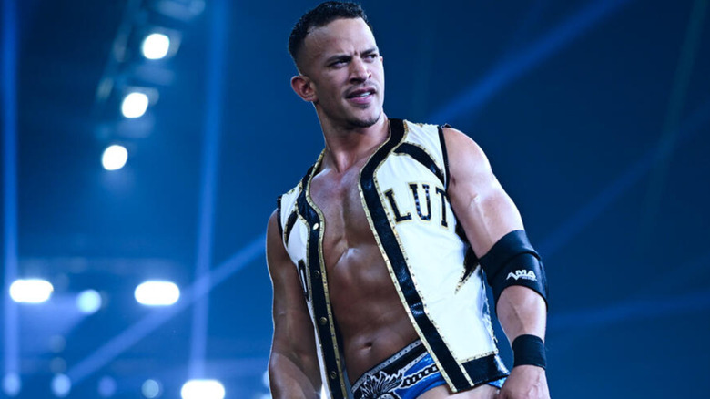 Ricky Saints wearing a white vest
