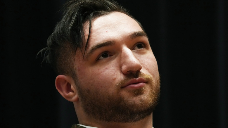 Callum Newman at a press conference