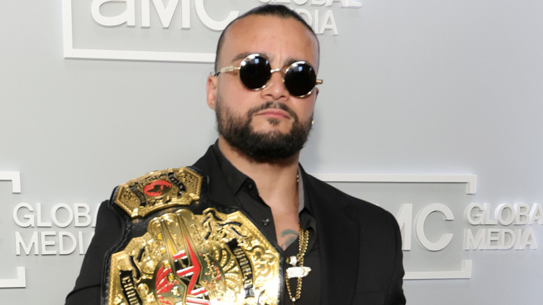 Mike Santana with the TNA World Title