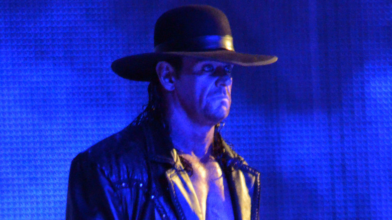 The Undertaker in his all-black outfit