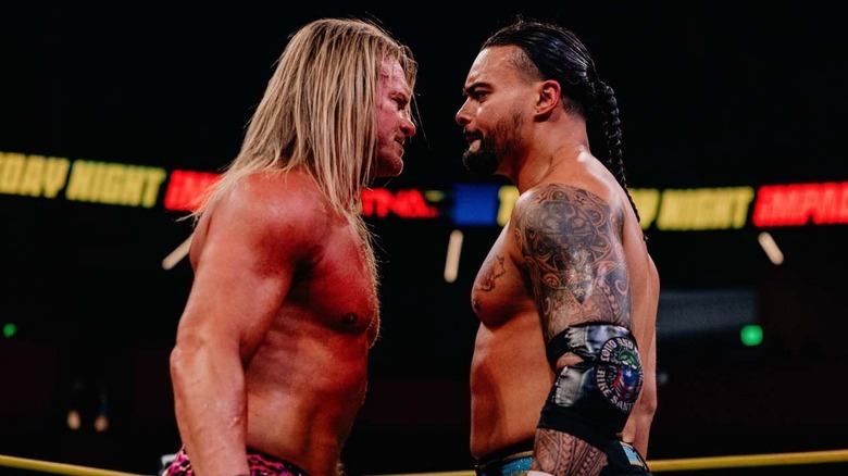 Nic Nemeth and Mike Santana facing off in TNA