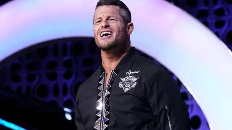 Matt Sydal looks to the ring from the ramp before a match on AEW programming.