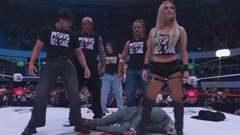 The newest addition of Perros del Mal are shown standing over El Grande Americano during AAA on Fox