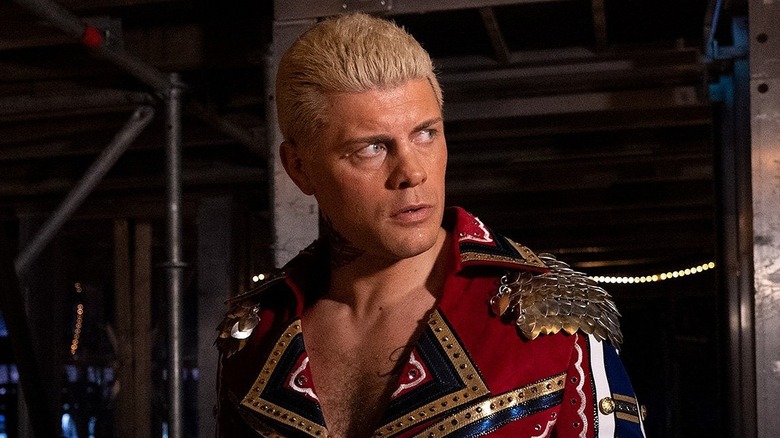 Cody Rhodes backstage during a WWE segment.