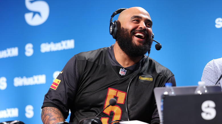 AJ Francis speaks on SiriusXM at Super Bowl LIX on February 06, 2025 in New Orleans, Louisiana.