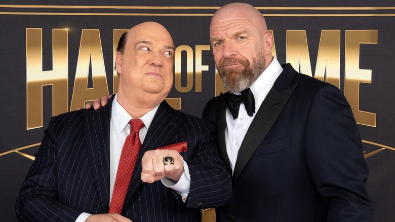 Paul Heyman and Triple H at the WWE Hall of Fame