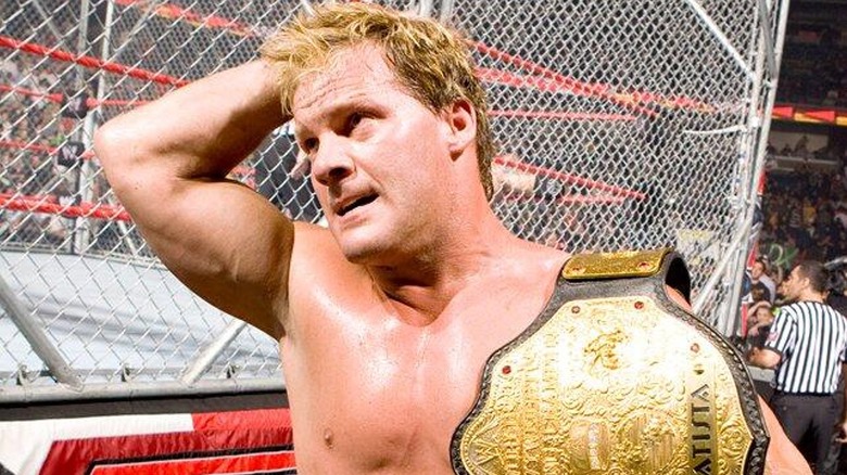 Chris Jericho after winning the World Heavyweight Championship against Batista.