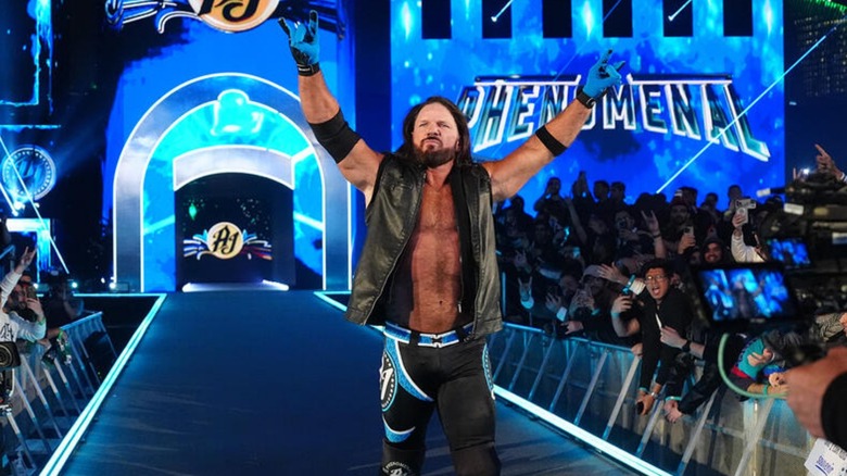 AJ Styles makes his entrance at the Royal Rumble