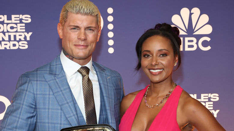 Brandi Rhodes and Cody Rhodes smiling