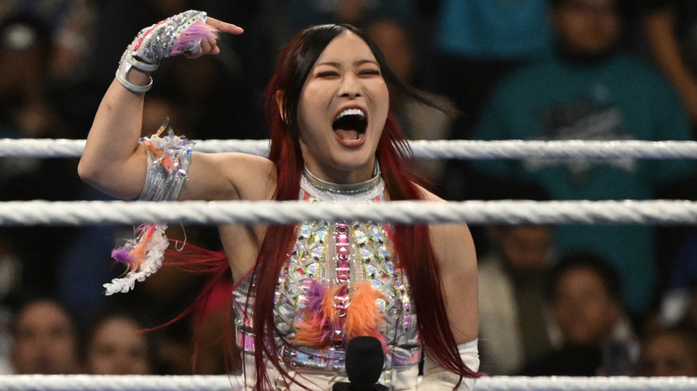 IYO SKY takes in the thunderous admiration from the WWE crowd
