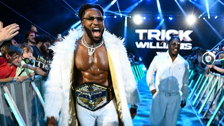 Trick Williams alongside Lil Yachty head to the ring