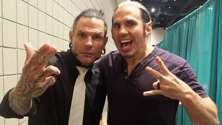 Jeff and Matt Hardy standing next to one another