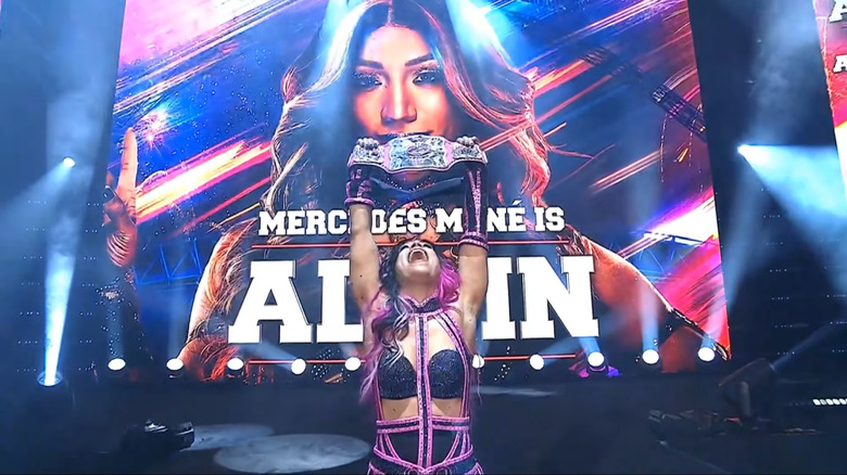 Mercedes Mone celebrates winning the 2026 Women's Owen Hart Cup