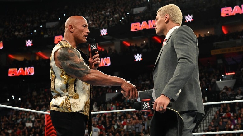 The Rock and Cody Rhodes on WWE Raw