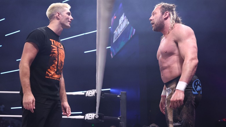 Kenny Omega and Zack Sabre Jr. face off