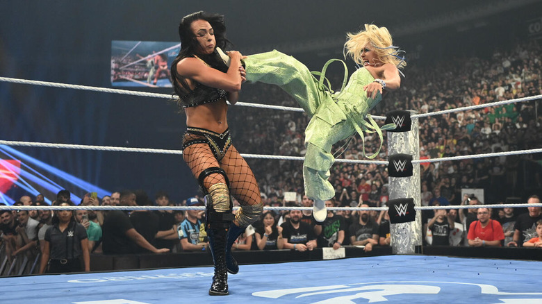 Giulia kicks Kiana James in the neck on "WWE SmackDown"