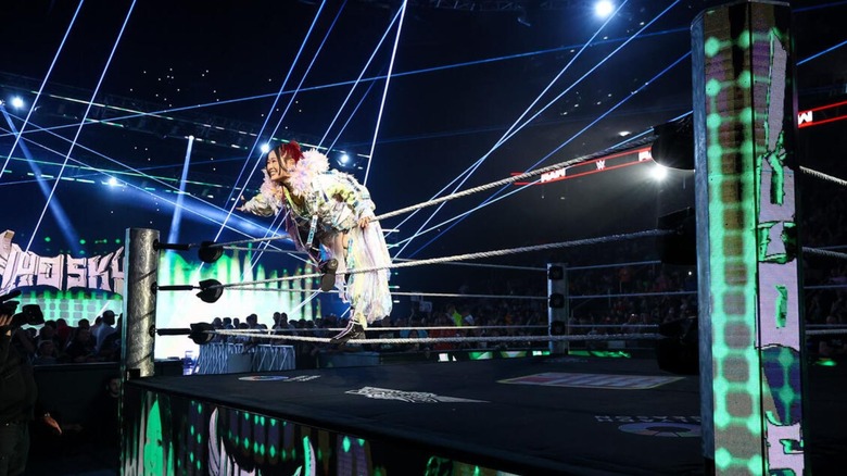 IYO SKY makes her entrance ahead of a match on an episode of "WWE Raw."