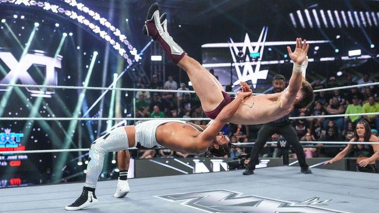 Tavion Heights hits a big suplex on Jackson Drake on "WWE NXT"