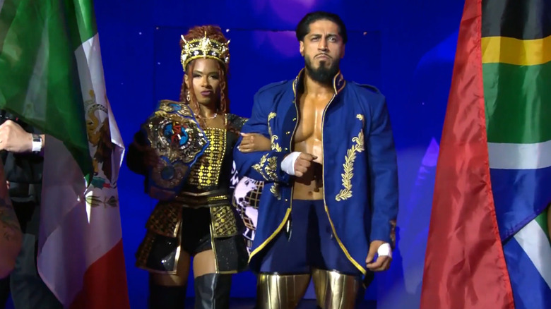 Mustafa Ali enters alongside Tasha Steelz