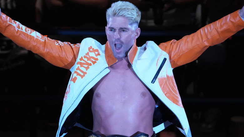 Zack Sabre Jr. raising his arms