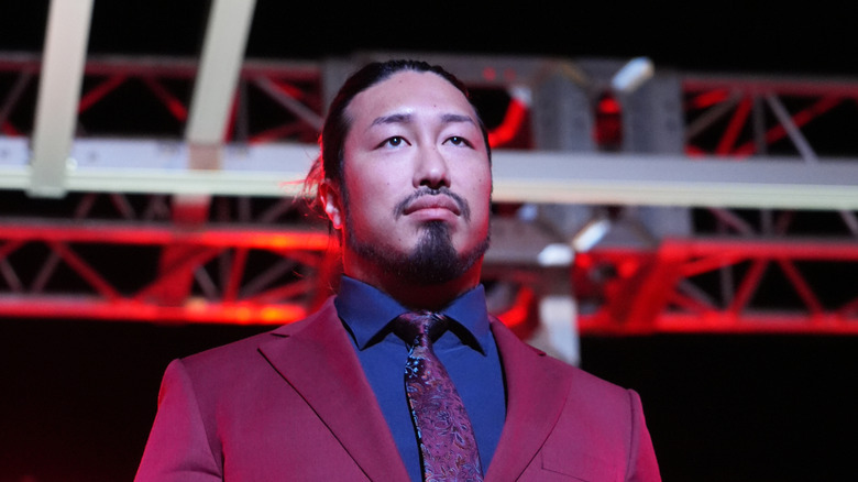 Yota Tsuji in a red suit