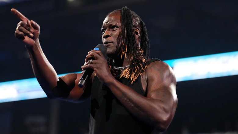 R-Truth vowing to defeat John Cena during a promo segment on "SmackDown."