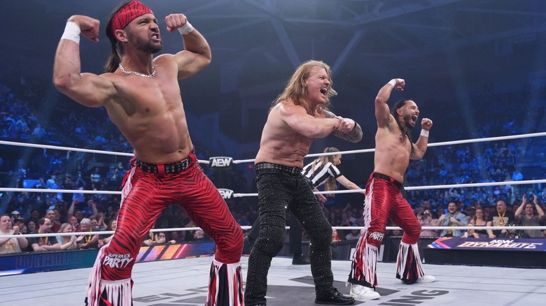 Chris Jericho poses with the Young Bucks on "AEW Dynamite"