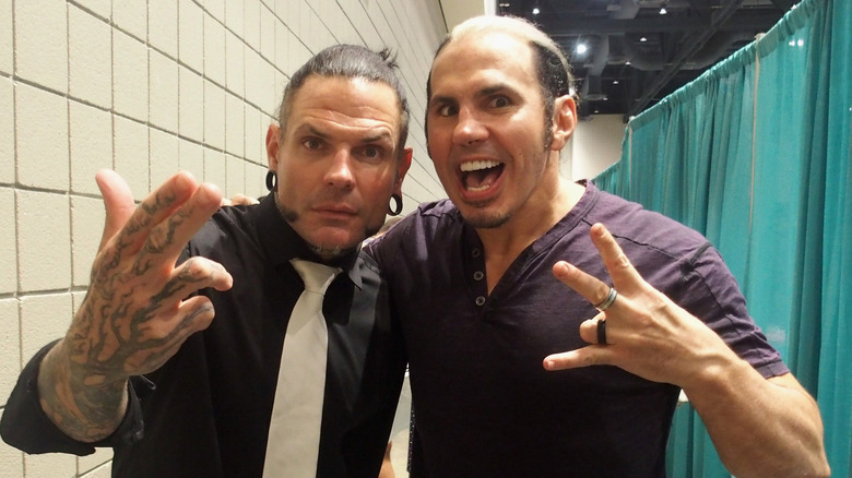 Jeff and Matt Hardy standing next to one another