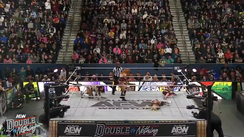 All four women inside the ring