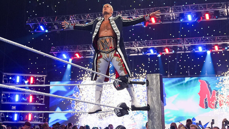 Cody Rhodes poses on the ropes on "WWE SmackDown"